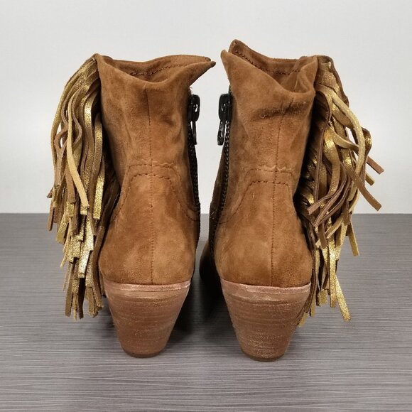 Sam Edelman Louie Bootie, Cognac Suede, Womens Size 5 M / 35 - Picture 5 of 12